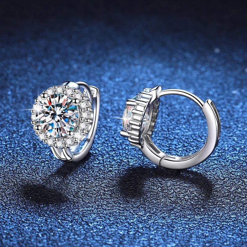 Vixonna Women's Moissanite Stud Earrings 925 Silver D Color VVS1