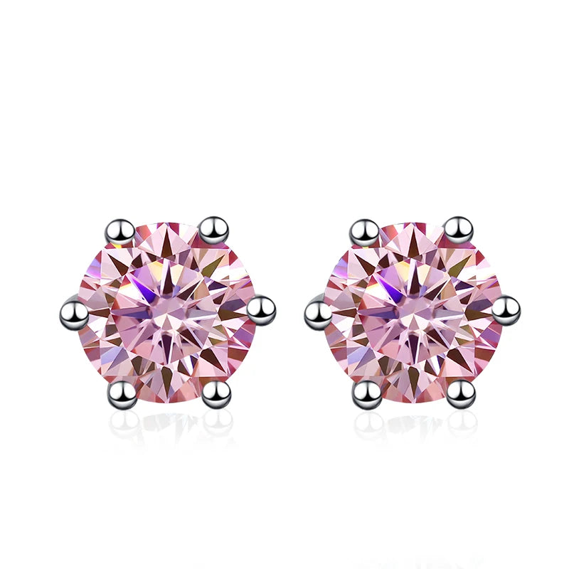 Vixonna Women's Moissanite Stud Earrings 925 Silver D Color VVS1