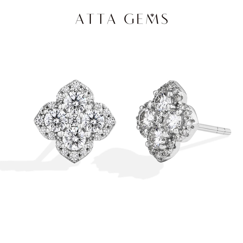 Vixonna Women's Moissanite Stud Earrings 925 Silver D Color VVS1