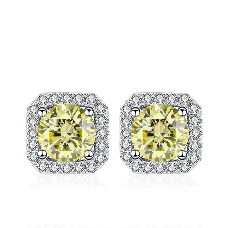 Vixonna Women's Moissanite Stud Earrings 925 Silver D Color VVS1