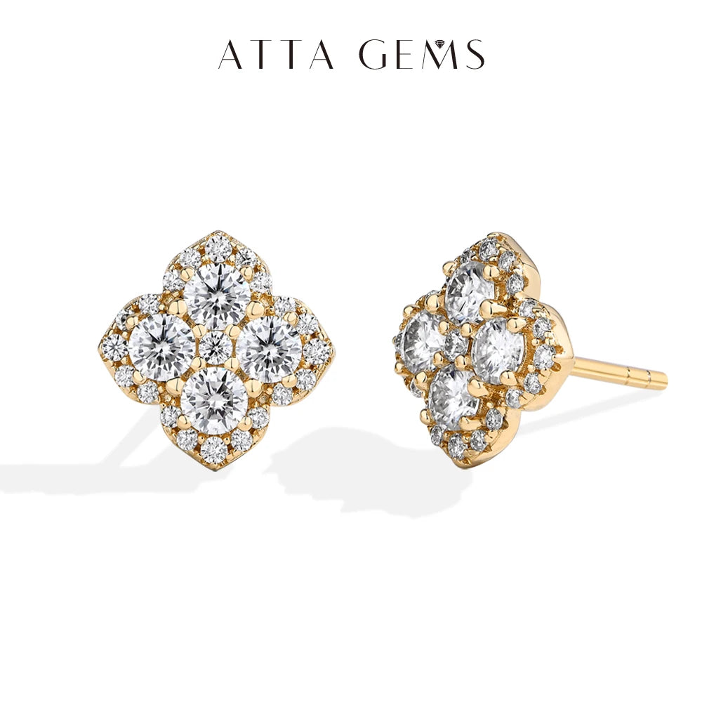 Vixonna Women's Moissanite Stud Earrings 925 Silver D Color VVS1