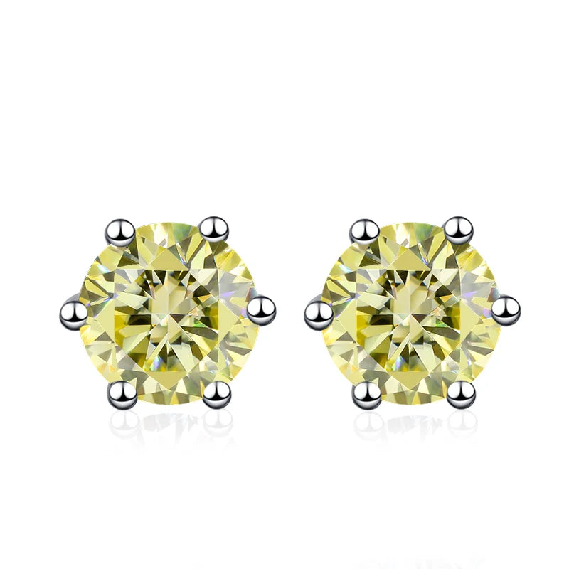 Vixonna Women's Moissanite Stud Earrings 925 Silver D Color VVS1