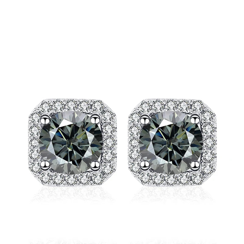 Vixonna Women's Moissanite Stud Earrings 925 Silver D Color VVS1