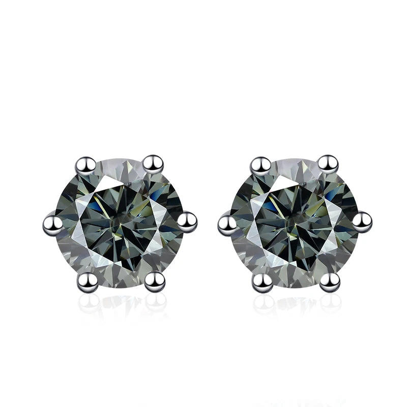 Vixonna Women's Moissanite Stud Earrings 925 Silver D Color VVS1