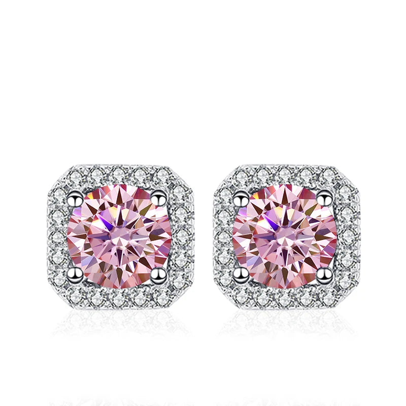 Vixonna Women's Moissanite Stud Earrings 925 Silver D Color VVS1