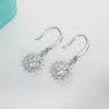 Vixonna Women's Moissanite Sunflower Drop Earrings 925 Silver 1ct D Color