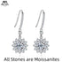 Vixonna Women's Moissanite Sunflower Drop Earrings 925 Silver 1ct D Color