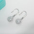 Vixonna Women's Moissanite Sunflower Drop Earrings 925 Silver 1ct D Color