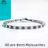 Vixonna Women's Moissanite Tennis Bracelet 925 Silver D Color VVS1