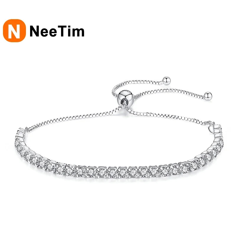 Vixonna Women's Moissanite Tennis Bracelet 925 Silver D Color VVS1 3mm
