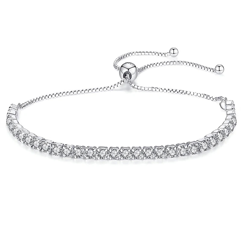 Vixonna Women's Moissanite Tennis Bracelet 925 Silver D Color VVS1 3mm