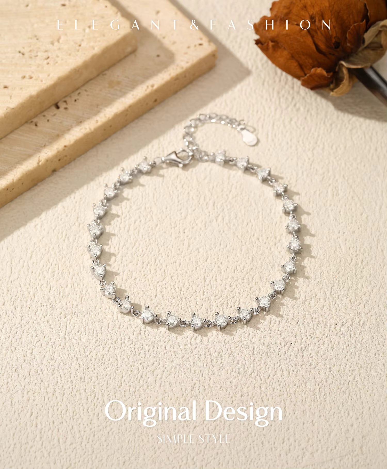 Vixonna Women's Moissanite Tennis Bracelet 925 Silver D Color VVS1 Round