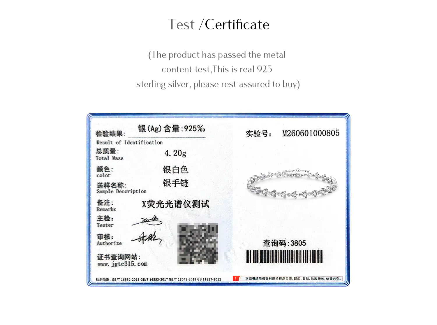 Vixonna Women's Moissanite Tennis Bracelet 925 Silver D Color VVS1 Round