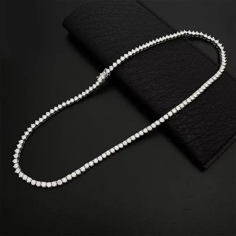 Vixonna Women's Moissanite Tennis Necklace 925 Silver D Color VVS1
