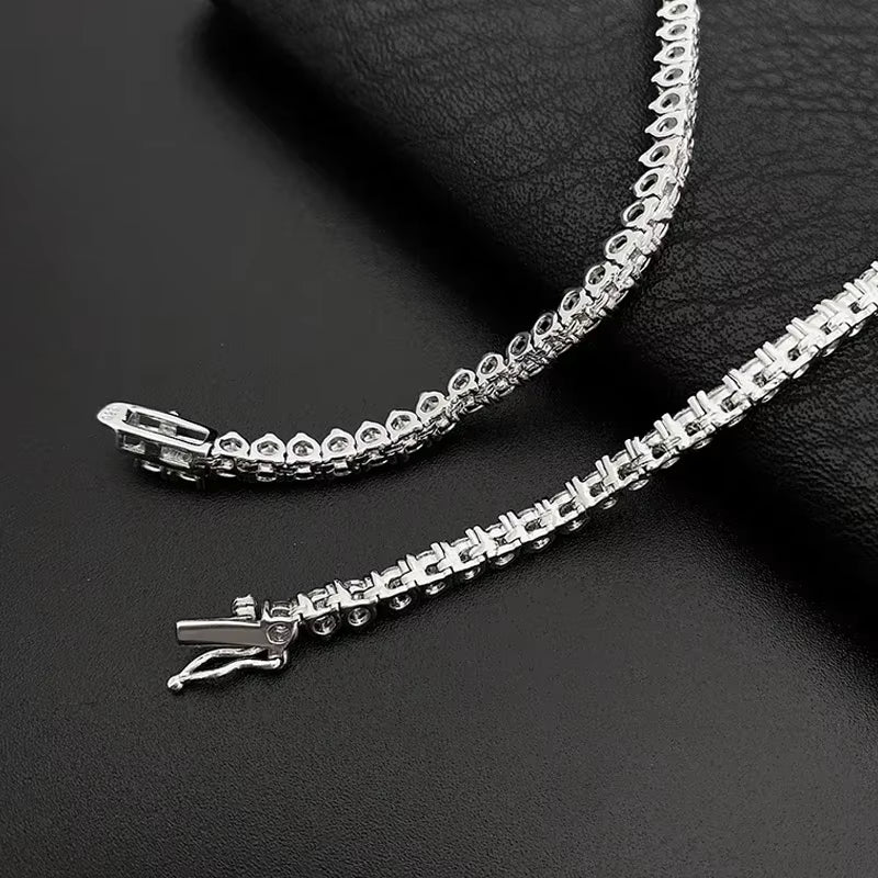 Vixonna Women's Moissanite Tennis Necklace 925 Silver D Color VVS1