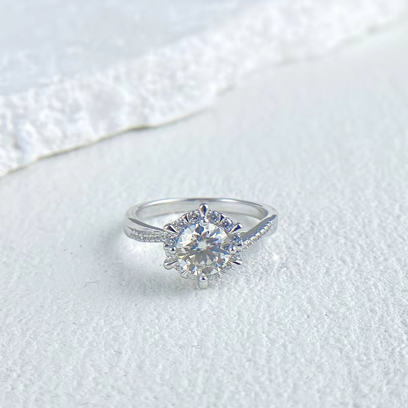 Vixonna Women's Moissanite Wedding Band Ring 925 Silver D Color VVS1