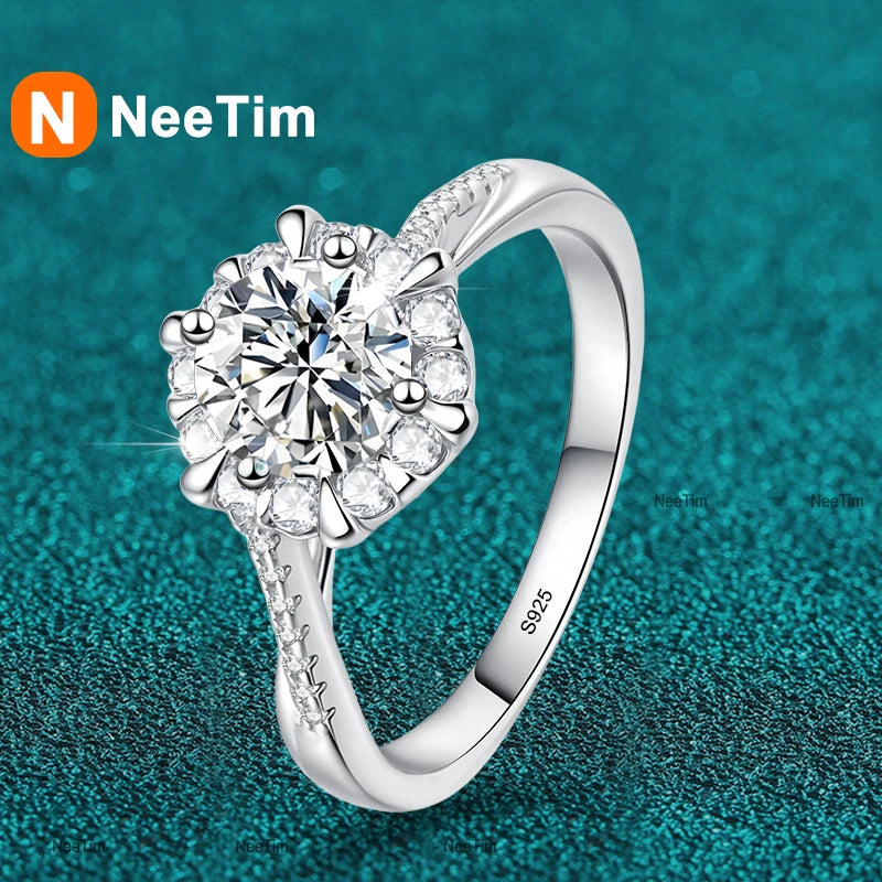 Vixonna Women's Moissanite Wedding Band Ring 925 Silver D Color VVS1