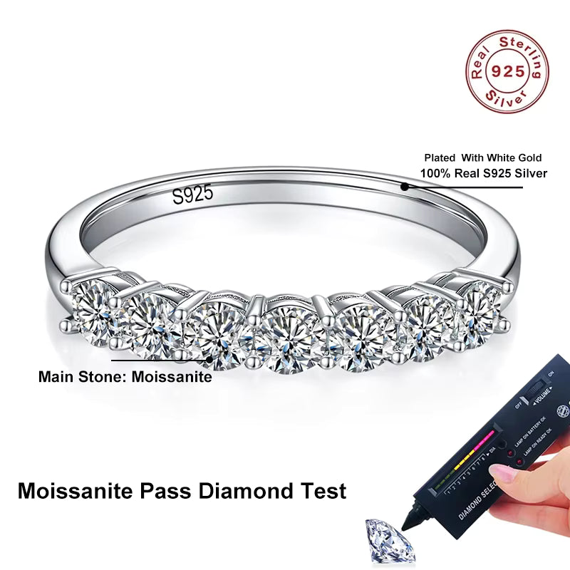 Vixonna Women's Moissanite Wedding Band Ring 925 Silver D Color VVS1 3mm