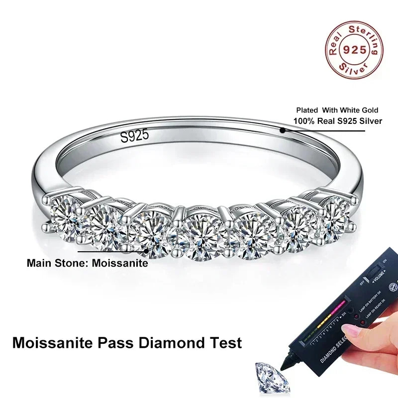 Vixonna Women's Moissanite Wedding Band Ring 925 Silver D Color VVS1 3mm