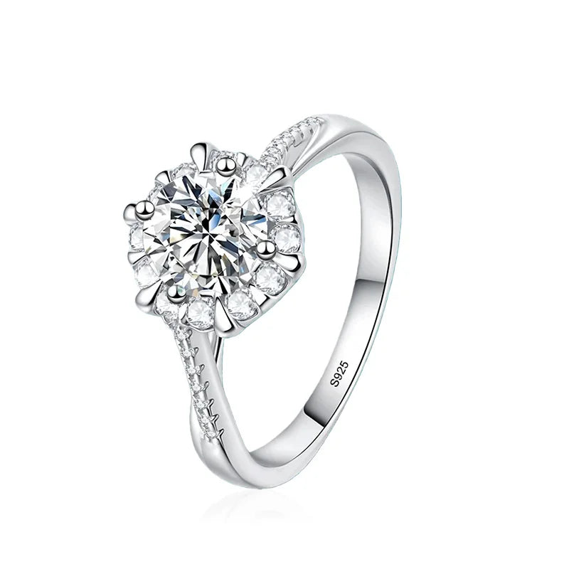 Vixonna Women's Moissanite Wedding Band Ring 925 Silver D Color VVS1