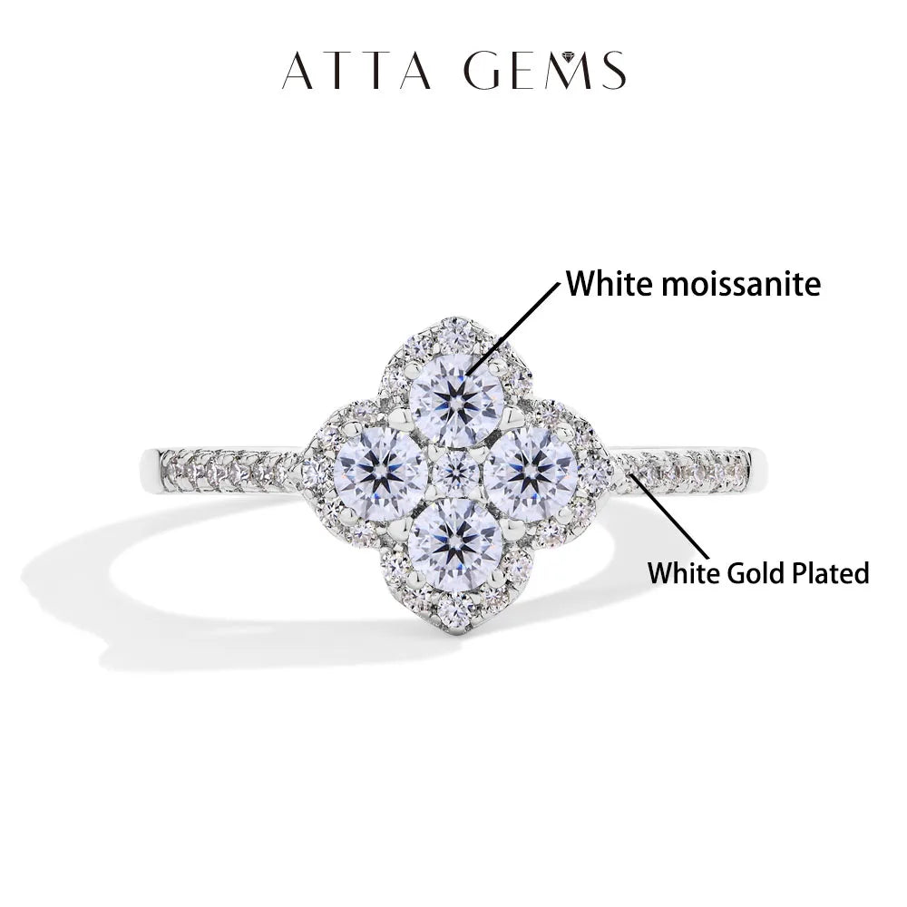 Vixonna Women's Moissanite Wedding Engagement Ring 925 Silver D Color VVS1