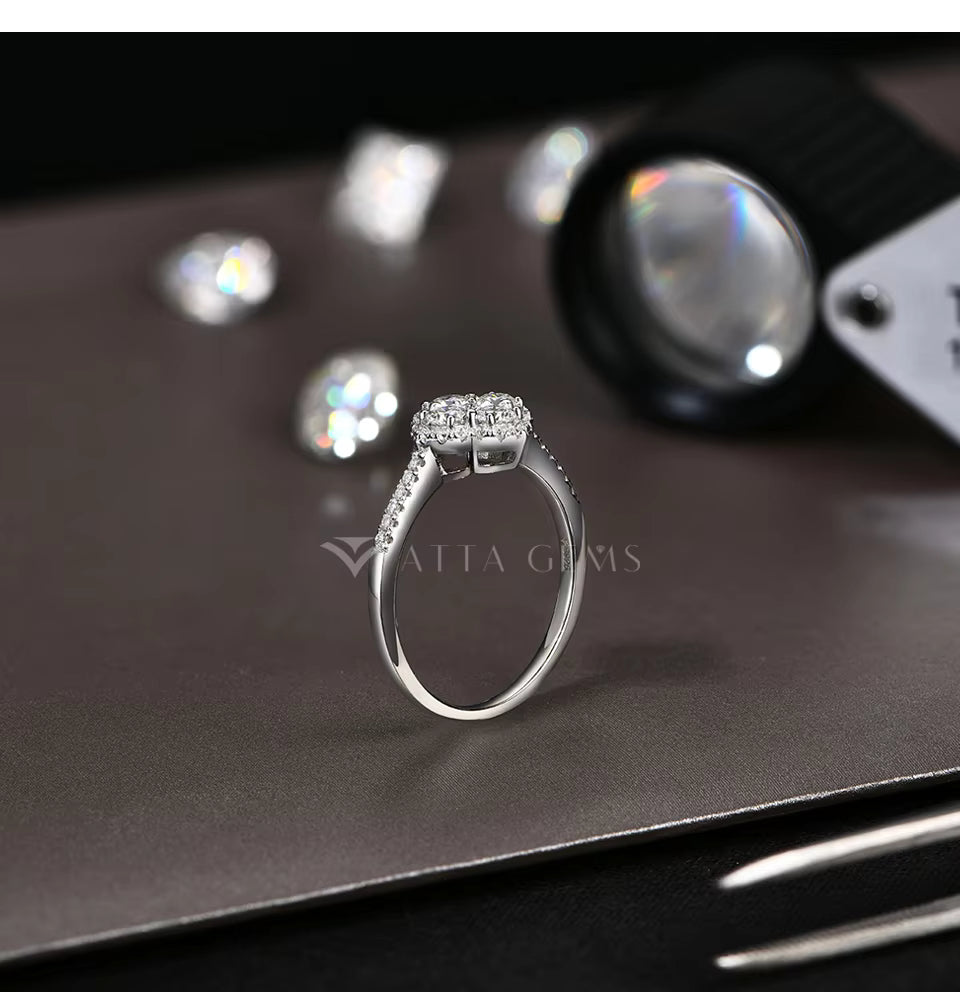 Vixonna Women's Moissanite Wedding Engagement Ring 925 Silver D Color VVS1