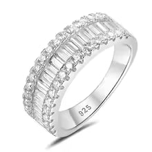 Vixonna Women's Moissanite Wedding Engagement Ring 925 Silver D Color VVS1 Round