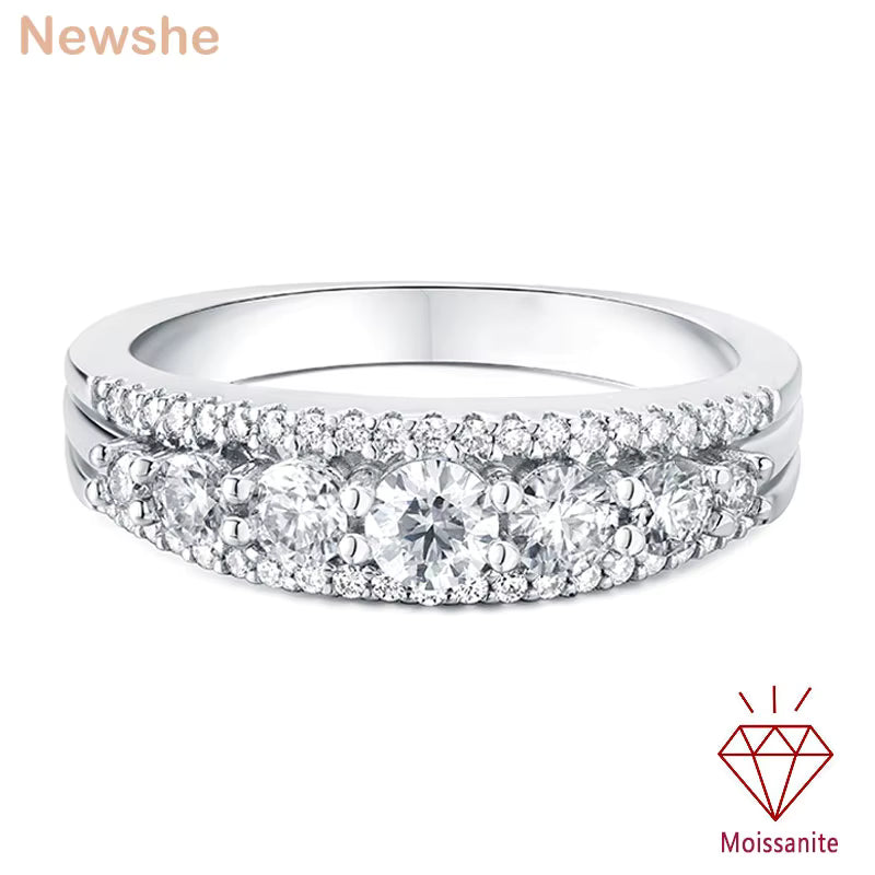 Vixonna Women's Moissanite Wedding Engagement Ring Rhodium Plated