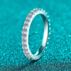 Vixonna Women's Moissanite Wedding Eternity Band Ring 925 Silver D Color