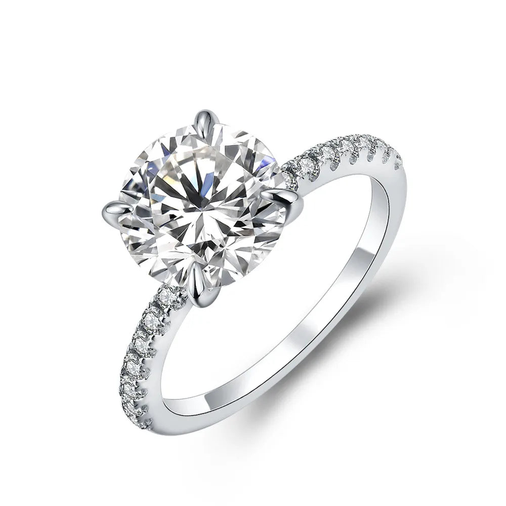 Vixonna Women's Moissanite Wedding Ring 3.0ct 925 Silver D Color