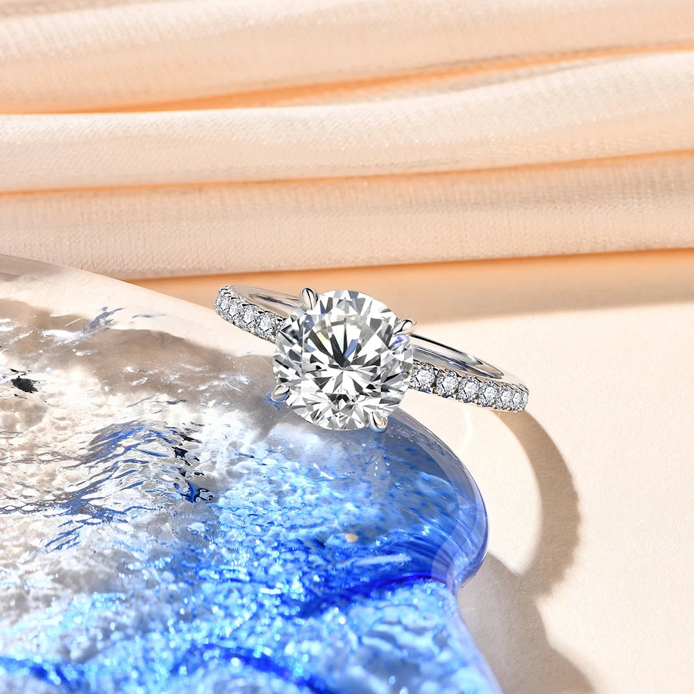 Vixonna Women's Moissanite Wedding Ring 3.0ct 925 Silver D Color