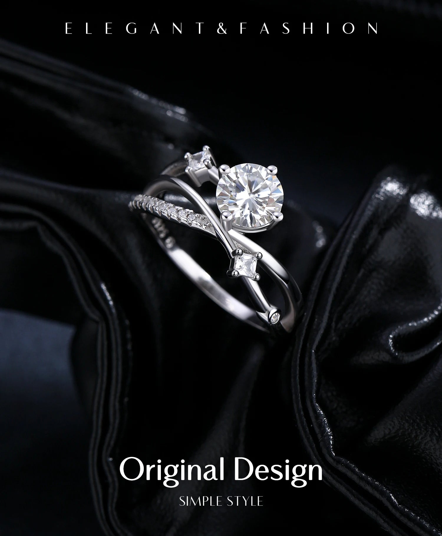 Vixonna Women's Moissanite Wedding Ring 925 Silver 1ct D Color VVS1