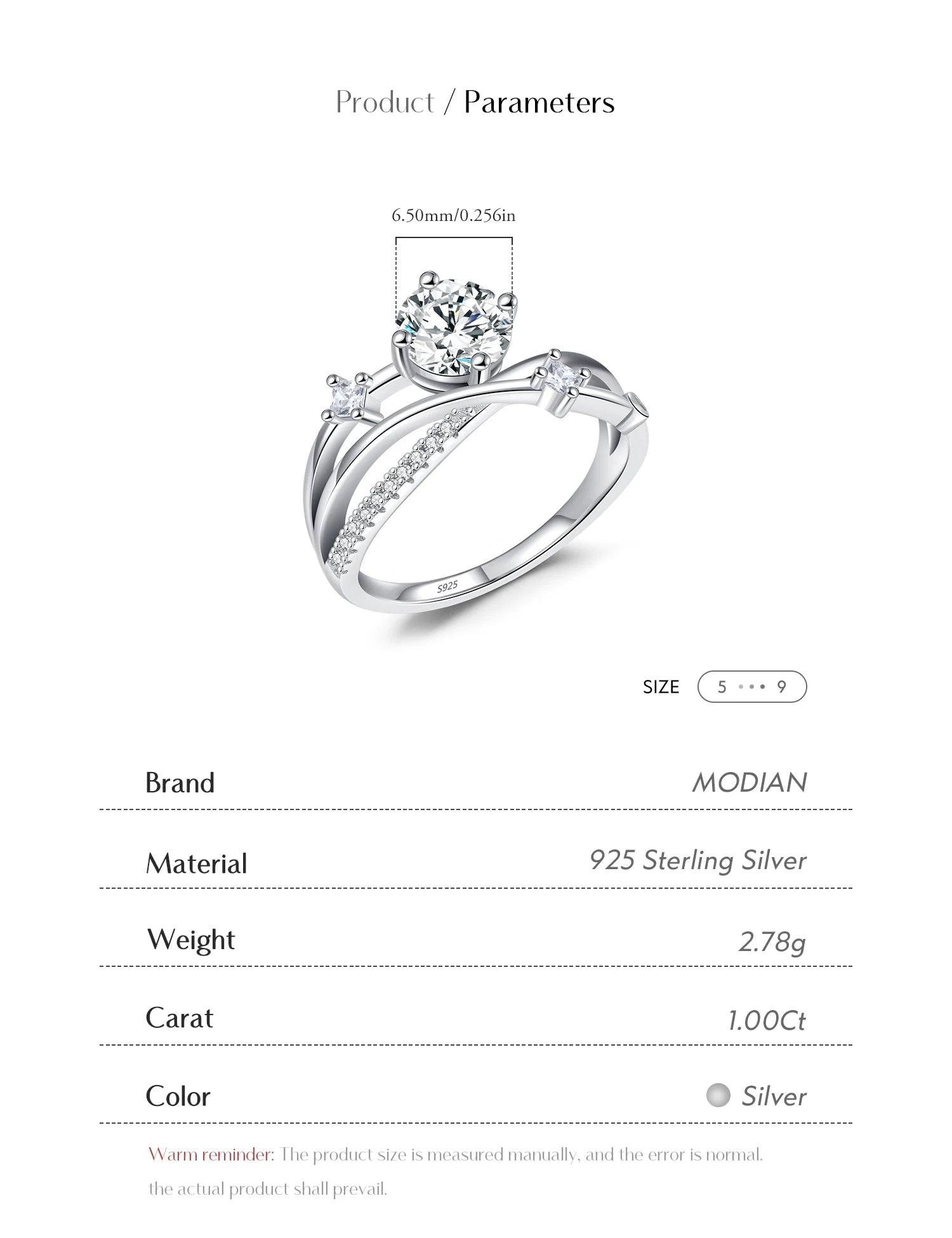 Vixonna Women's Moissanite Wedding Ring 925 Silver 1ct D Color VVS1