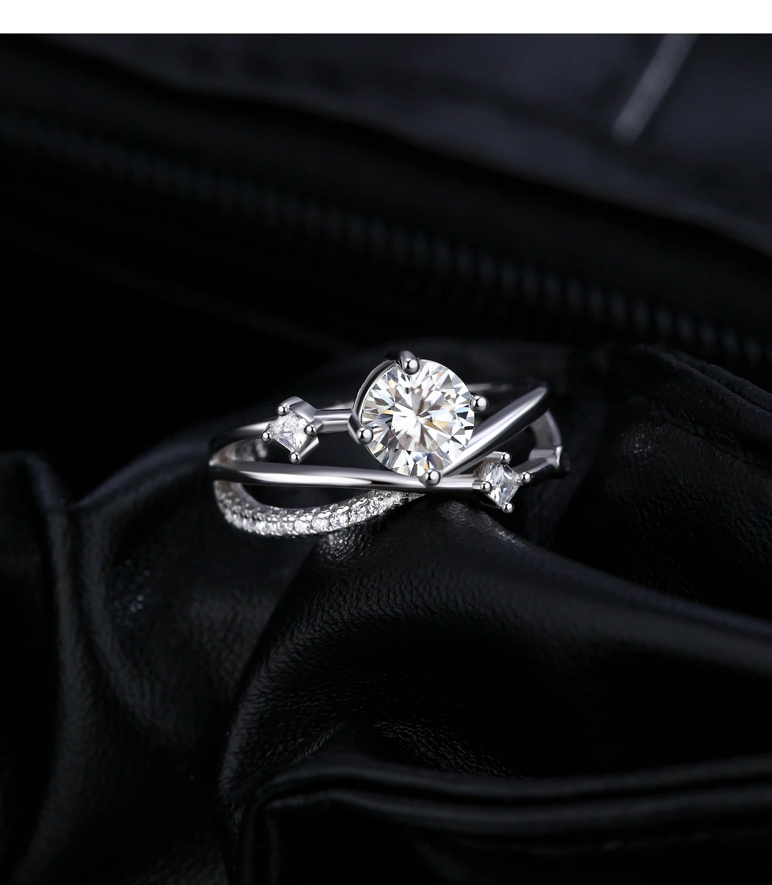 Vixonna Women's Moissanite Wedding Ring 925 Silver 1ct D Color VVS1