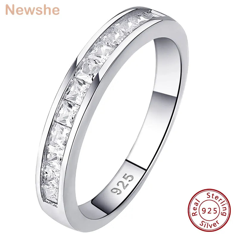 Vixonna Women's Moissanite Wedding Ring 925 Silver D Color Princess