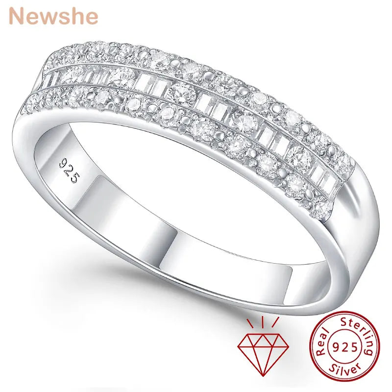 Vixonna Women's Moissanite Wedding Ring 925 Silver D Color VVS1