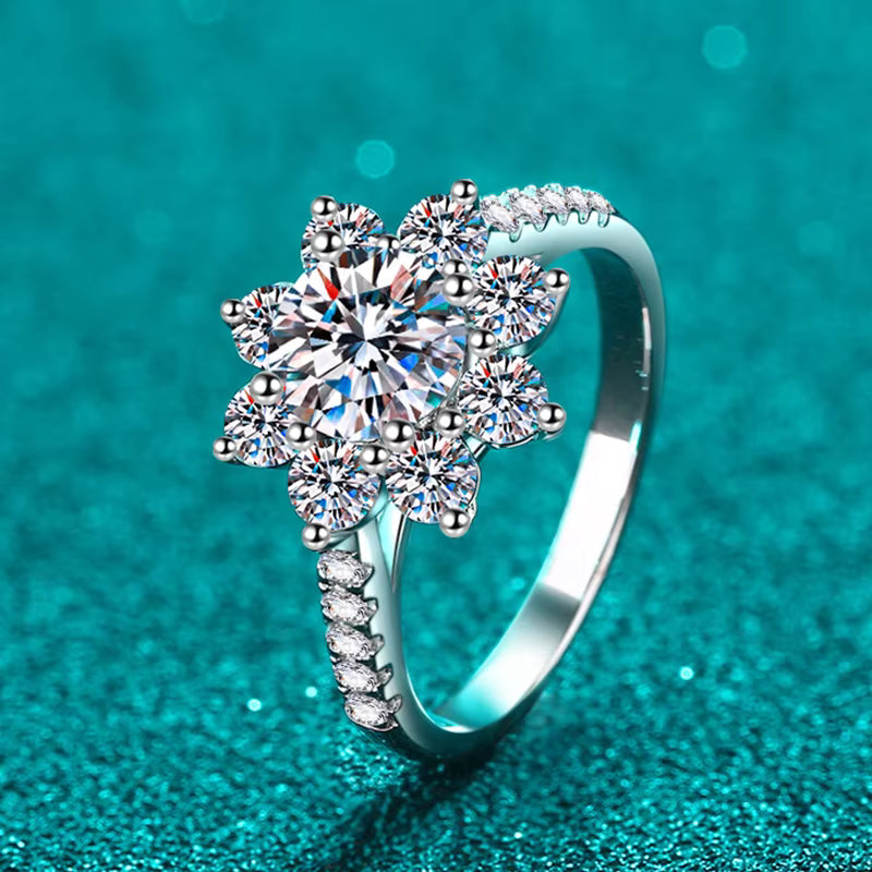 Vixonna Women's Moissanite Wedding Ring 925 Silver D Color VVS1