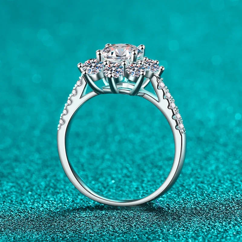 Vixonna Women's Moissanite Wedding Ring 925 Silver D Color VVS1
