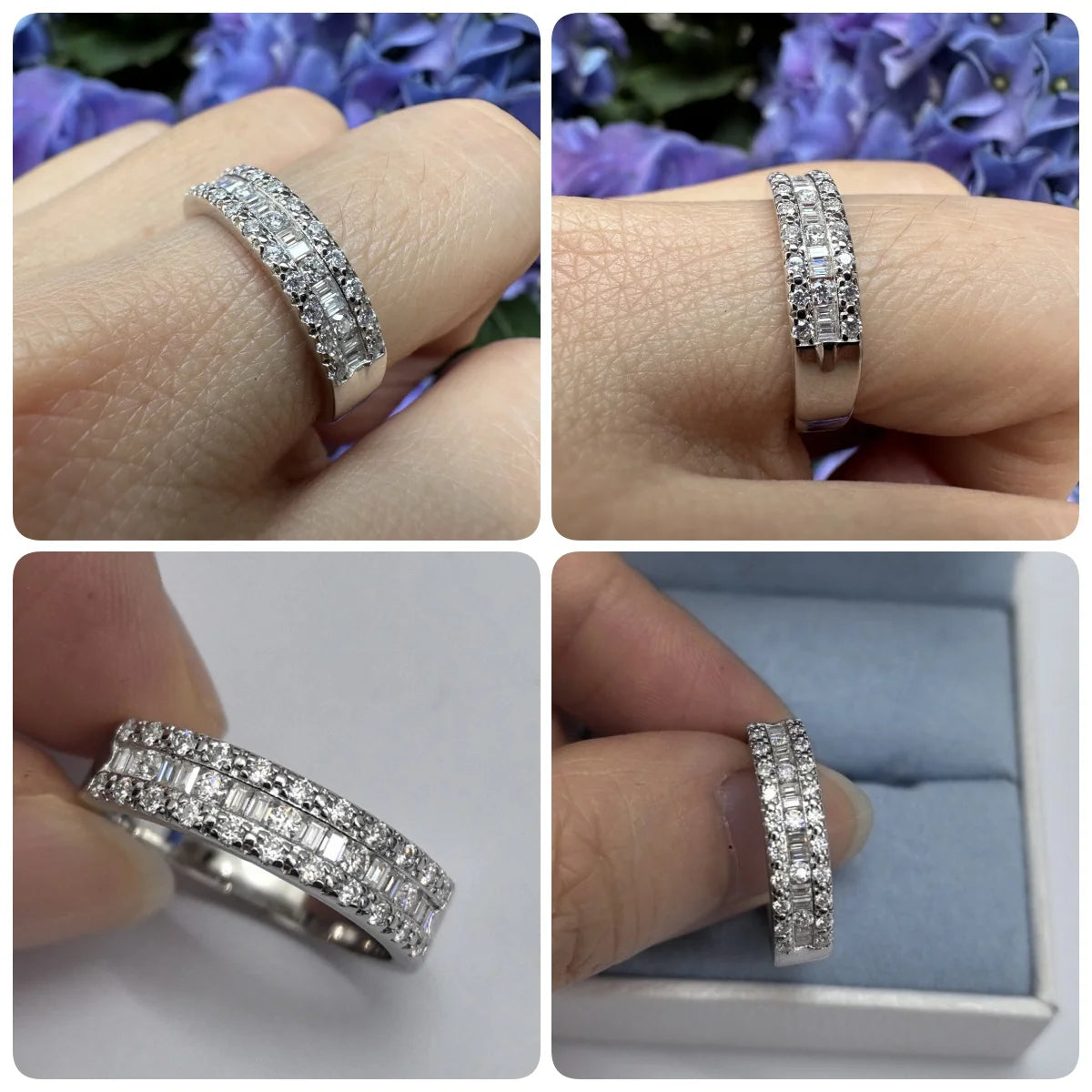 Vixonna Women's Moissanite Wedding Ring 925 Silver D Color VVS1