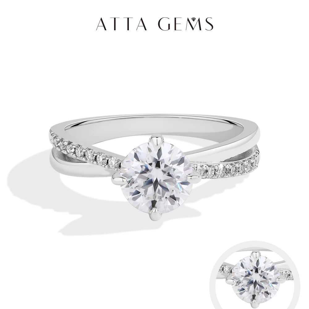 Vixonna Women's Moissanite Wedding Ring 925 Silver D Color VVS1 Four Claws
