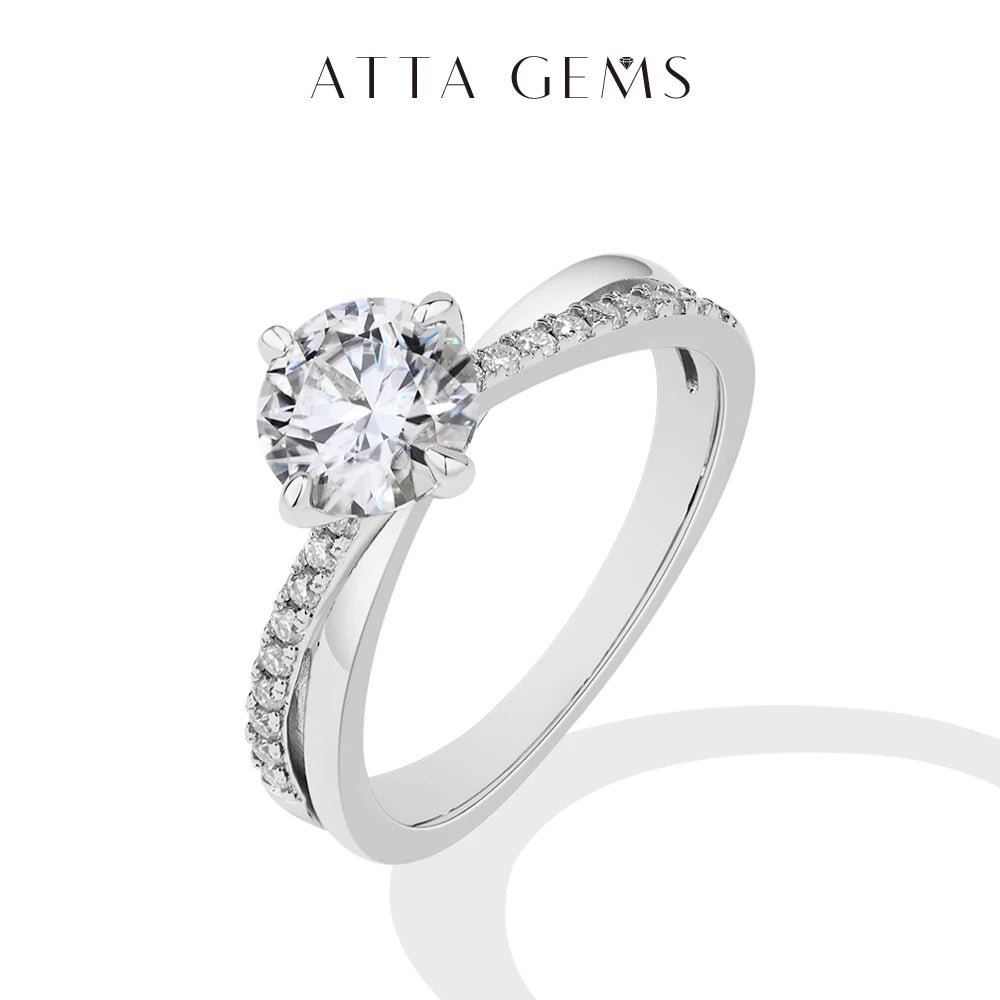 Vixonna Women's Moissanite Wedding Ring 925 Silver D Color VVS1 Four Claws