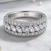 Vixonna Women's Moissanite Wedding Ring 925 Silver D Color VVS1 Marquise Round