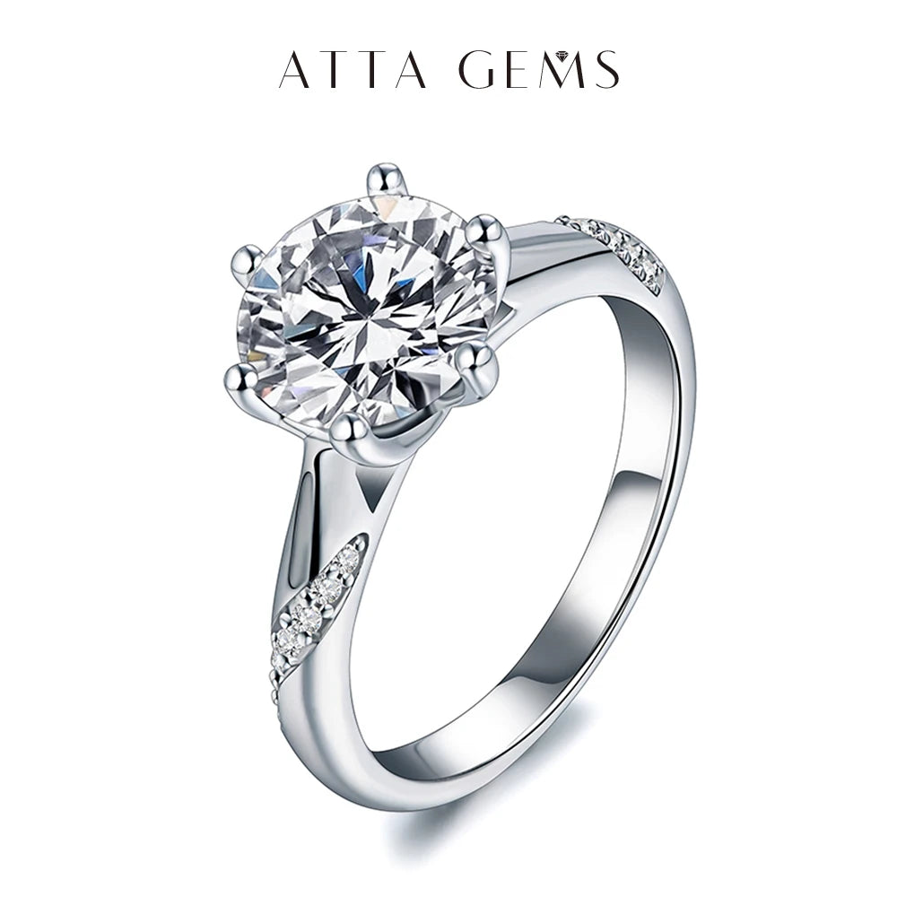 Vixonna Women's Moissanite Wedding Ring 925 Silver D Color VVS1 Round
