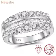 Vixonna Women's Moissanite Wedding Ring 925 Silver Round Cut