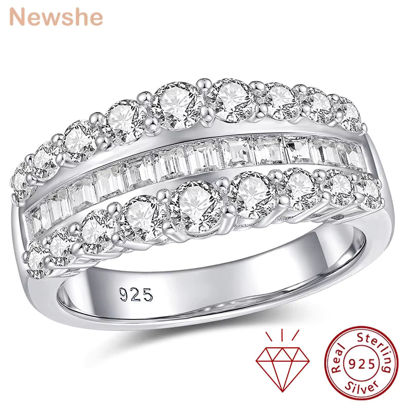 Vixonna Women's Moissanite Wedding Ring 925 Silver Round Cut