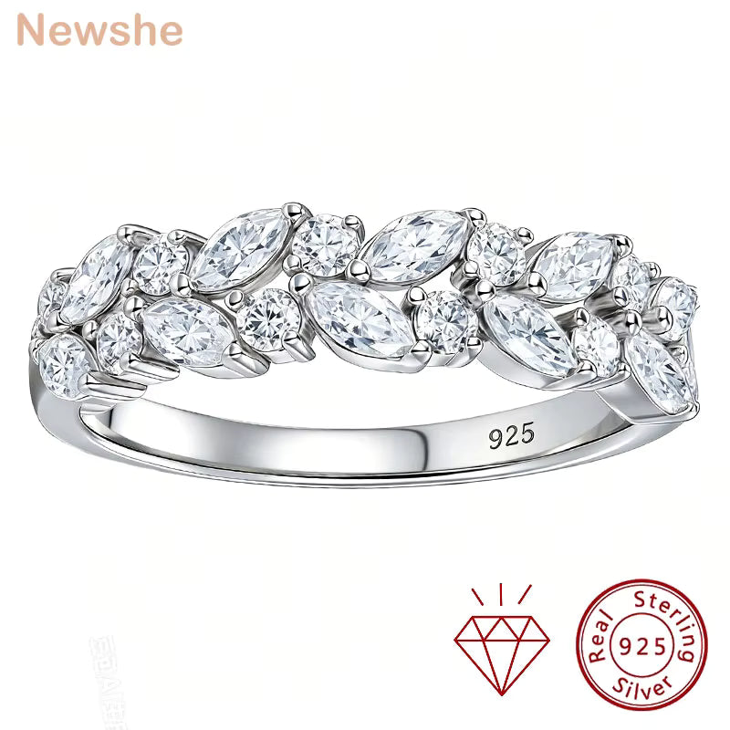 Vixonna Women's Moissanite Wedding Ring Band 925 Silver D Color VVS1