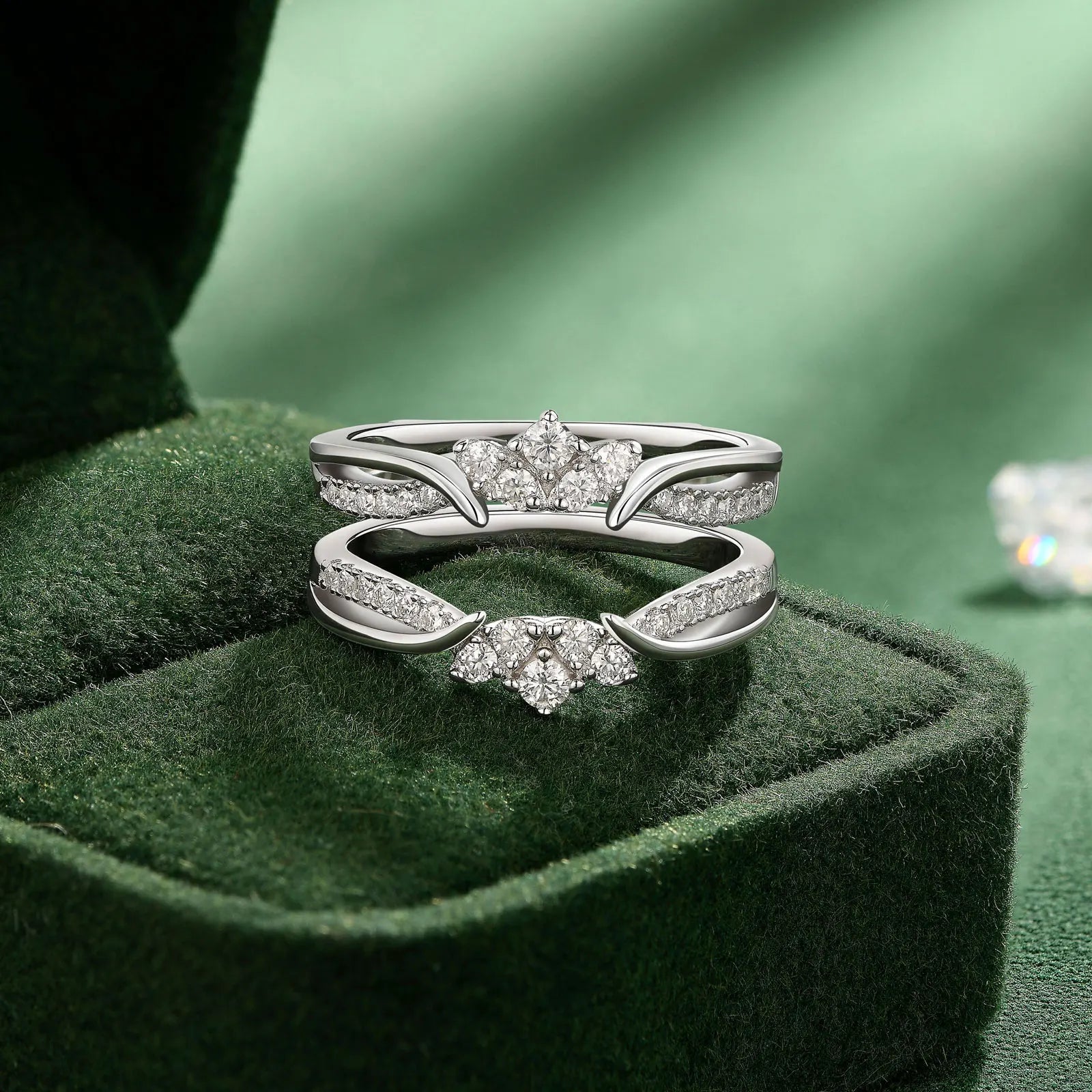 Vixonna Women's Moissanite Wedding Ring Enhancer 925 Silver D Color VVS1