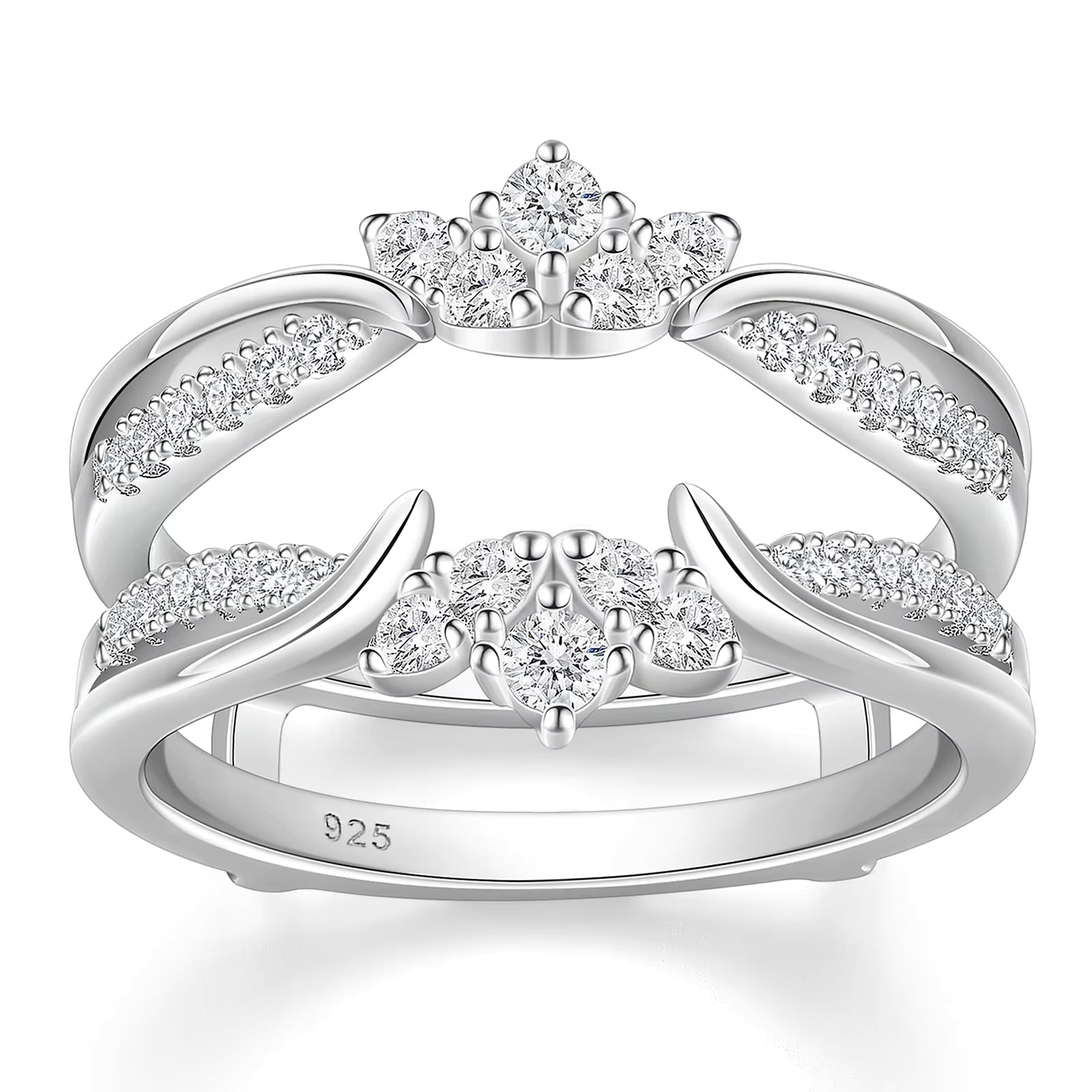 Vixonna Women's Moissanite Wedding Ring Enhancer 925 Silver D Color VVS1