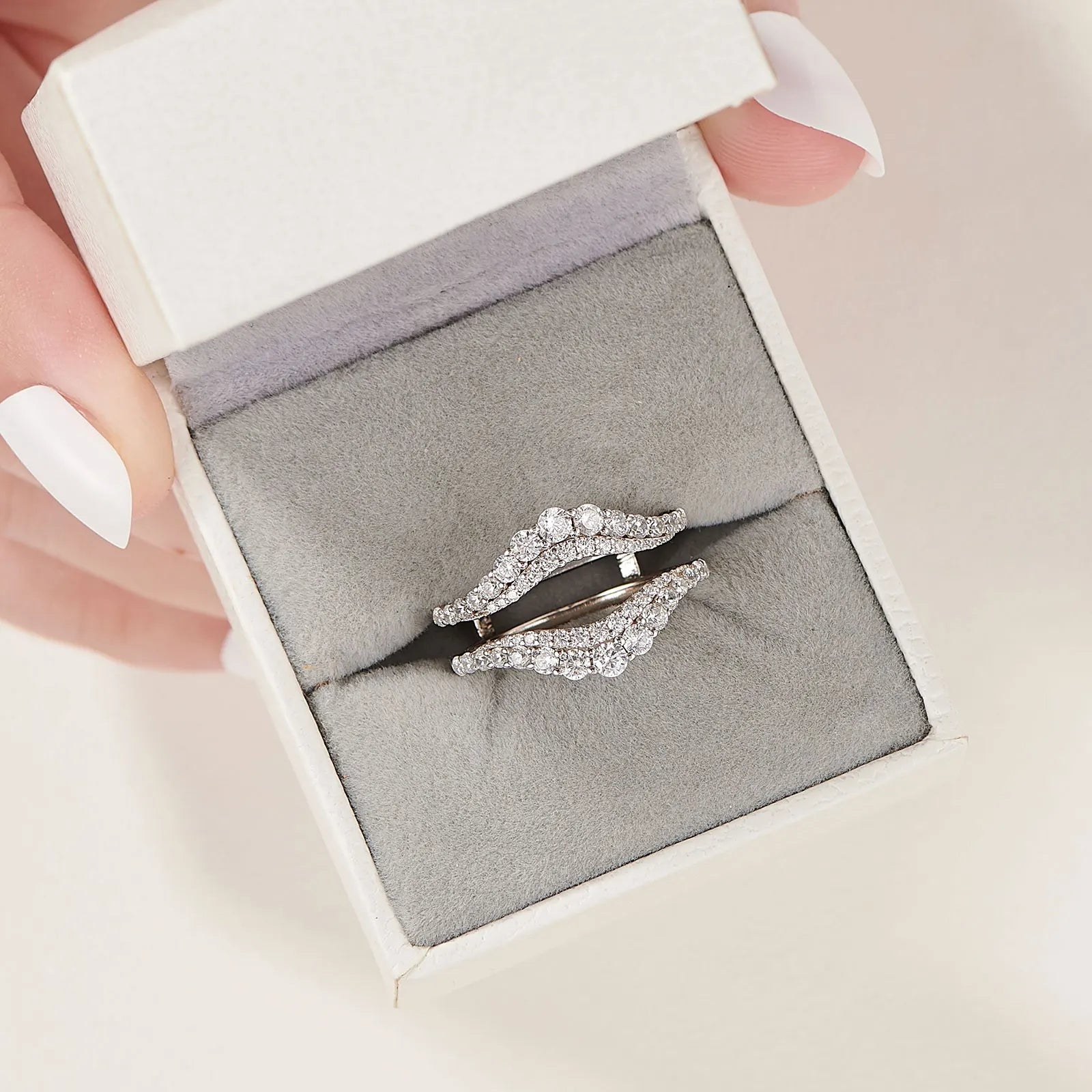 Vixonna Women's Moissanite Wedding Ring Enhancer Band 925 Silver D Color