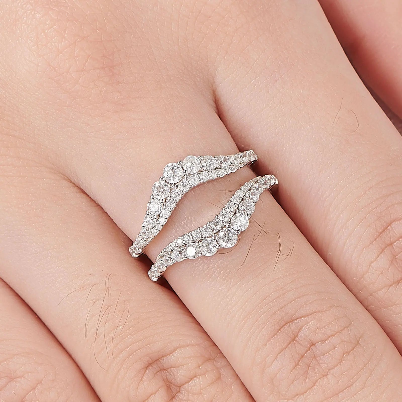 Vixonna Women's Moissanite Wedding Ring Enhancer Band 925 Silver D Color